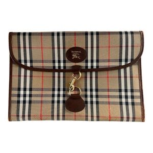 Vintage Burberry's Nova Check Document Pouch/Oversized Clutch